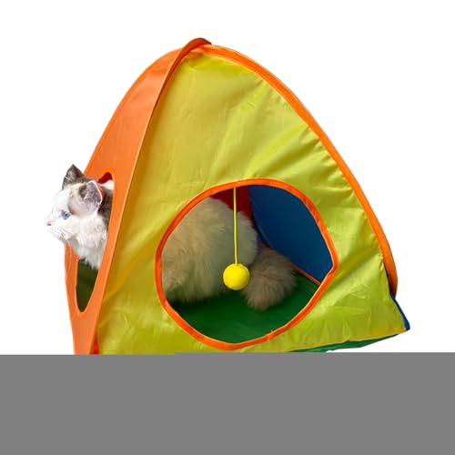 Tragbares Katzenzelt, Kätzchen-Übungsunterstand, interaktive Reisebox, 50 x 47 cm, buntes faltbares Gehäuse, leichtes Design, ideal für Garten, Rasen, Balkon, Wohnzimmer, Haustiere Tragbares Katzenzelt, Kätzchen-Übungsunterstand, interaktive Reisebox, 50 x 47 cm, buntes faltbares Gehäuse, leichtes Design, ideal für Garten, Rasen, Balkon, Wohnzimmer, Haustiere von Generisch