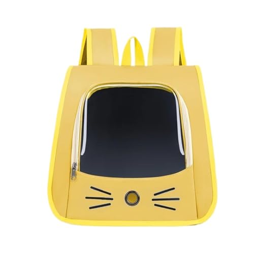 Tragetasche für Haustiere, Katzen, Katzenrucksack, Outdoor, atmungsaktiv, Schultertasche für Katzen, kleine Hunde, Transporttasche (gelb) von Generisch