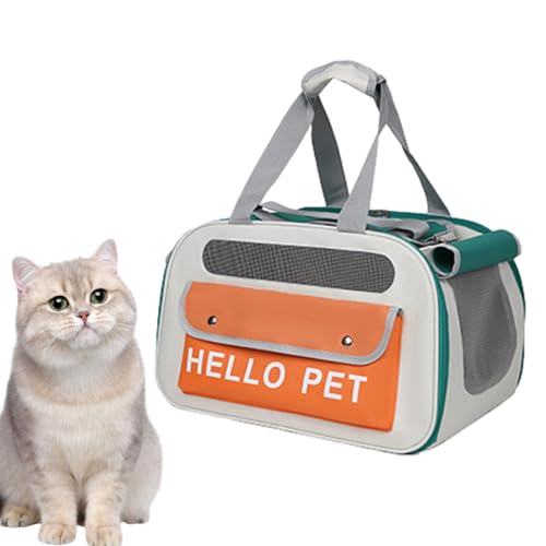 Tragetasche für Katzen, von Fluggesellschaften zugelassen, tragbare Hunde-Tragetasche, große Kapazität, Haustiertasche mit Schultergurt, weiche Seiten, für Outdoor-Reisen von Generisch