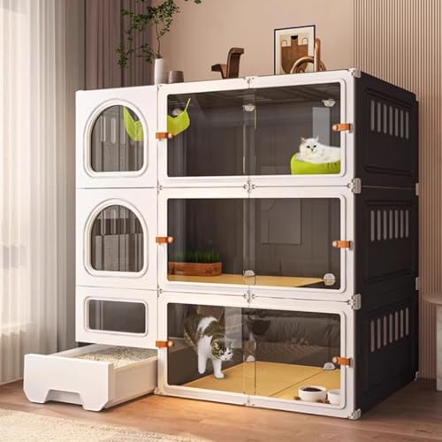 Transparente Indoor Katzenvilla mit Katzentoilette - Geräumiges Gehege für glückliche Katzenfreunde Transparente Indoor Katzenvilla mit Katzentoilette - Geräumiges Gehege für glückliche Katzenfreunde von Generisch