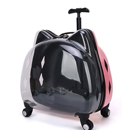 Transparente Tragetasche für Haustiere mit Rollen und Griff für kleine Hunde oder Katzen, klare Rollkatzentragetasche, Hartschale für Wandern/Camping/Tierarztbesuche von Generisch