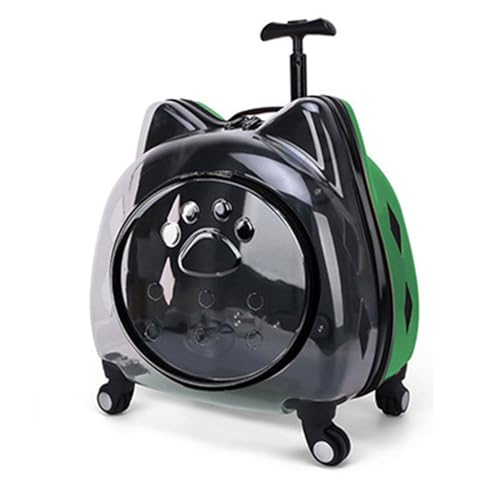 Transparente Tragetasche für Haustiere mit Rollen und Griff für kleine Hunde oder Katzen, klare Rollkatzentragetasche, Hartschale für Wandern/Camping/Tierarztbesuche von Generisch