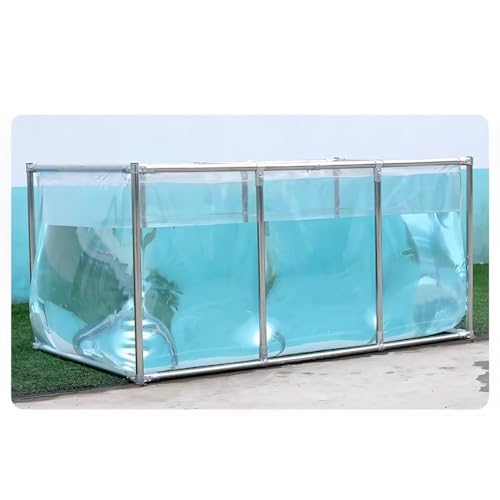 Transparente klare Sichtscheibe Aquarium Pool mit Ablassventil, PVC Leinwand Fischteich mit Stahlrahmen, Faltbare Outdoor Plane für Fisch und Garnelen Zucht Transparente klare Sichtscheibe Aquarium Pool mit Ablassventil, PVC Leinwand Fischteich mit Stahlrahmen, Faltbare Outdoor Plane für Fisch und Garnelen Zucht von Generisch