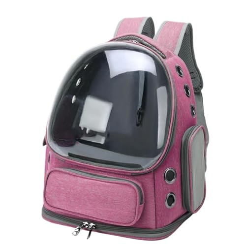 Transparenter Haustier-/Katzentasche, Outdoor-Reiserucksack für Katzen, kleine Hunde, atmungsaktives Tragezubehör (Rosa) von Generisch