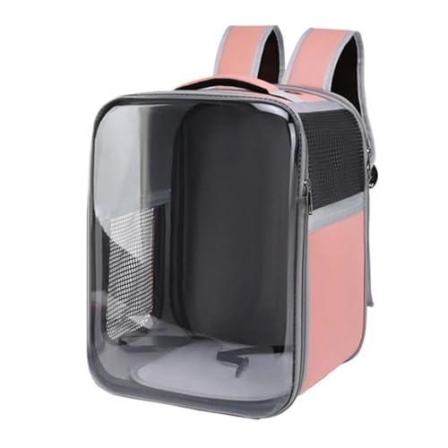 Transparenter Outdoor-Rucksack, Katzentragetasche, atmungsaktiv, für Haustiere, Katzen, Hunde, Vögel (Rosa) von Generisch