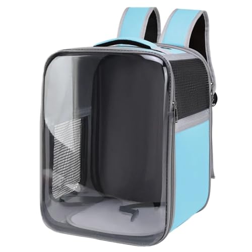 Transparenter Outdoor-Rucksack, Katzentragetasche, atmungsaktiv, für Haustiere, Katzen, Hunde, Vögel (blau) von Generisch