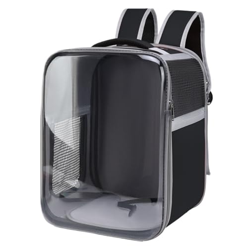 Transparenter Outdoor-Rucksack, Katzentragetasche, atmungsaktiv, für Haustiere, Katzen, Hunde, Vögel (schwarz) von Generisch