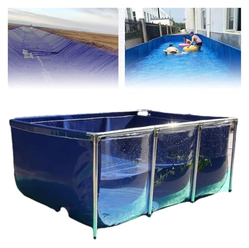 Transparenter PVC-Segeltuch-Fischteich mit Stahlrahmen und Ablassventil, freistehendes Innenaquarium für Heimdekoration von Generisch