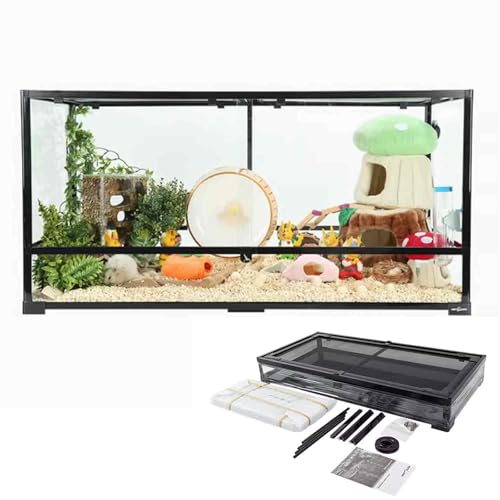 Transparentes Hamsterkäfig-Zubehör, 360° hochklares Schwimmerglas mit Doppeltür, abnehmbares und stapelbares Design für sicheren und stabilen Lebensraum von Generisch