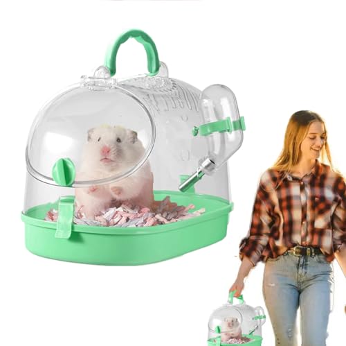 Transportbox Meerschweinchen Tragbar Kleintierkäfig - Atmungsaktives Reisegehege mit Wasserflasche für Kaninchen, Hamster & Nager von Generisch