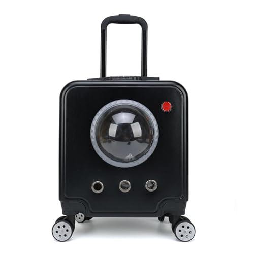 Transportbox für Haustiere auf Rädern, große Kapazität, atmungsaktiver Trolley-Koffer mit Universalrädern und Zahlenschloss für Katzen und kleine Haustiere von Generisch