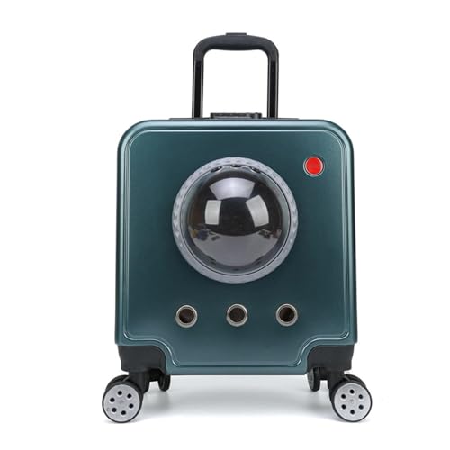 Transportbox für Haustiere auf Rädern, große Kapazität, atmungsaktiver Trolley-Koffer mit Universalrädern und Zahlenschloss für Katzen und kleine Haustiere von Generisch