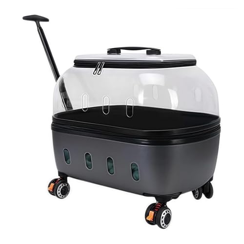 Transportbox für Haustiere mit Rollen und 360°-Rollen, externer Griff für einfachen Transport, ideal für Reisen mit Katzen oder kleinen Hunden bis zu 21,8 kg von Generisch