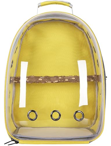 Transporttasche für Kleintiere Rucksack für Vögel Reisekäfig mit Sitzstange Papagei transparent atmungsaktiv Cockatiel for Conures Sittich Budgie Canar von Generisch