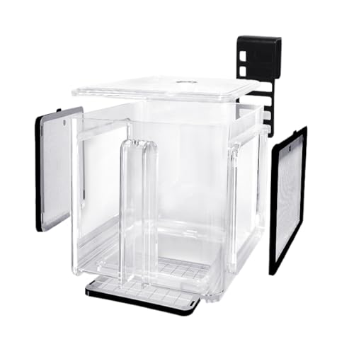 Trennbox aus Acryl für Aquarien – Brutkasten für Aquarienfische | Aquarien-Zuchtbox | Acryl-Zubehör mit Trennwand für die Süßwasser-Garnelenzucht Aquarium -Zuchtbox -Trennbox für Aquarium von Generisch