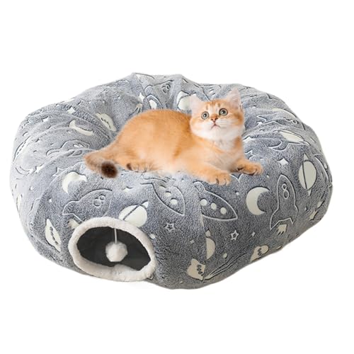 Tunnel Donut für Katzen, runder Tunnel mit Höhle, phosphoreszierendes Kissen für Haustiere, faltbar, für kleine mittelgroße Rassen, Haus, Balkon, Wohnung Tunnel Donut für Katzen, runder Tunnel mit Höhle, phosphoreszierendes Kissen für Haustiere, faltbar, für kleine mittelgroße Rassen, Haus, Balkon, Wohnung von Generisch
