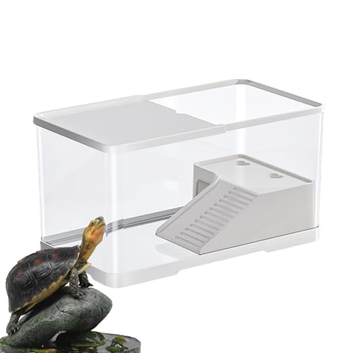 Turtle Habitat – 360 Vision Reptilienaquarium | 10 l Kapazität Schildkrötenbecken mit Sonnenplattform und Abdeckplatte | Reptilienlebensraum geeignet für Krebse und Einsiedlerkrebse von Generisch