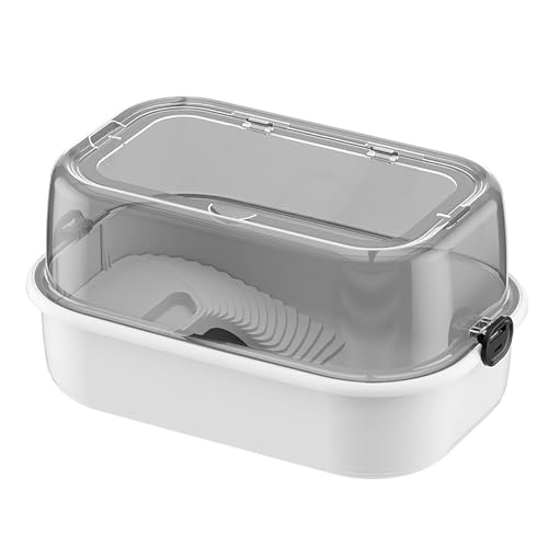Turtle Tank Aquarium Starter Kit mit Licht und Sonnenplattform, 3-lagiges Trenndesign für einfache Reinigung, langlebiger Lebensraum für kleine Reptilien, Krebse und Schildkröten von Generisch