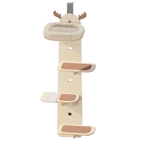Über Tür Kletterturm mit Kratzbrett & Plüschball, Platzsparende Katzenregale für Indoor Katzen Über Tür Kletterturm mit Kratzbrett & Plüschball, Platzsparende Katzenregale für Indoor Katzen von Generisch