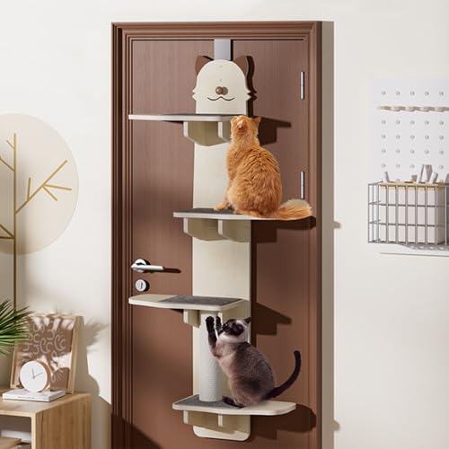 Über der Tür Katzenkletterregal mit Kratzbrett & Plüschball, platzsparender vertikaler Katzenbaum für Indoor-Katzen, ohne Bohren Über der Tür Katzenkletterregal mit Kratzbrett & Plüschball, platzsparender vertikaler Katzenbaum für Indoor-Katzen, ohne Bohren von Generisch