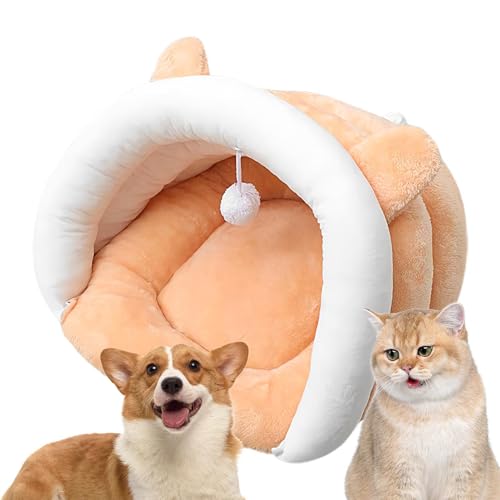 Überdachtes Katzenbett, Katzenbett mit Bezug - Halbgeschlossenes, pantoffelförmiges Höhlenbett mit aufhängbarem Ball,Waschbares kleines Hundehöhlenbett, Katzenversteck-Hauszelt für Welpen und Kätzchen Überdachtes Katzenbett, Katzenbett mit Bezug - Halbgeschlossenes, pantoffelförmiges Höhlenbett mit aufhängbarem Ball,Waschbares kleines Hundehöhlenbett, Katzenversteck-Hauszelt für Welpen und Kätzchen von Generisch