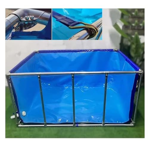 Überirdische Teiche für Fische, Aquariumpool mit transparentem Fenster, PVC-Canvas-Linern und Stahlrahmen für die Zucht von Koi, einfach aufzubauen von Generisch