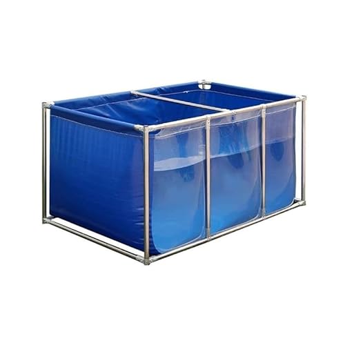 Überirdischer PVC-Fischteich – temporäres Koi-/Goldfisch-Aquarium-Reservoir mit Stahlrahmen, klarer Sichtscheibe und Ablaufventil Überirdischer PVC-Fischteich – temporäres Koi-/Goldfisch-Aquarium-Reservoir mit Stahlrahmen, klarer Sichtscheibe und Ablaufventil von Generisch