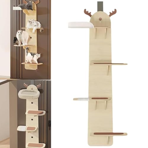 Übertür-Katzenkletterer mit weichen Matten & Kratzbaum, platzsparende vertikale Sitzstange für Indoor-Katzen zum Klettern und Ausruhen Übertür-Katzenkletterer mit weichen Matten & Kratzbaum, platzsparende vertikale Sitzstange für Indoor-Katzen zum Klettern und Ausruhen von Generisch