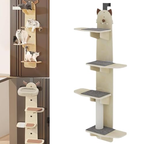 Übertür-Katzenkletterer mit weichen Matten & Kratzbaum, platzsparende vertikale Sitzstange für Indoor-Katzen zum Klettern und Ausruhen Übertür-Katzenkletterer mit weichen Matten & Kratzbaum, platzsparende vertikale Sitzstange für Indoor-Katzen zum Klettern und Ausruhen von Generisch