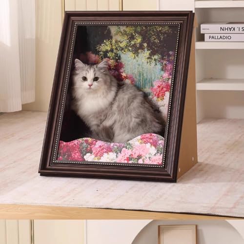Umwandelbares Katzenbett & Kratzbaum Mona Lisa Versteck im Vintage Ölgemälde Rahmen für Indoor-Kätzchen (B) von Generisch
