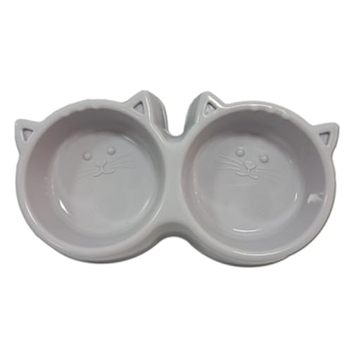 Universal Dual Pet Bowl for Cats and Dogs - Reusable, Easy Clean Food and Water Dish Set von Generisch