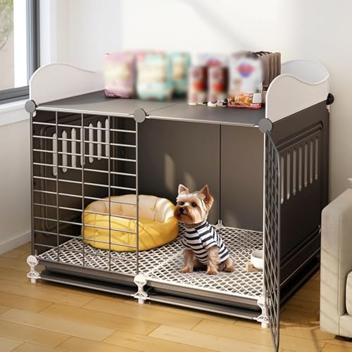 Upgraded Indoor Hundebox für kleine und mittelgroße Hunde - Verdicktes und gehärtetes Gehege mit Ablage Upgraded Indoor Hundebox für kleine und mittelgroße Hunde - Verdicktes und gehärtetes Gehege mit Ablage von Generisch