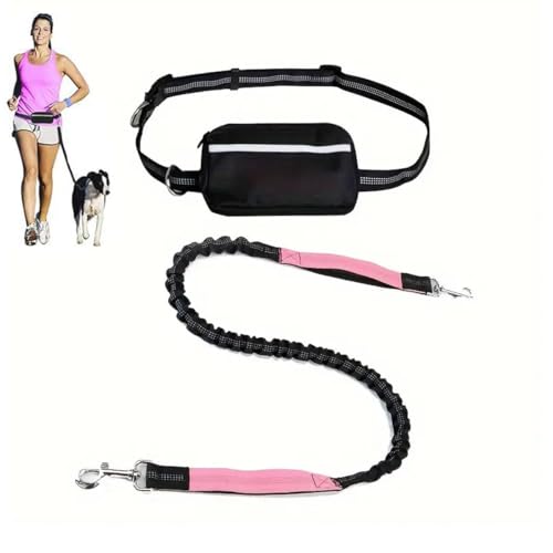 Upliftjoys Hands Free Dog Leash with Zipper Pouch, Upliftjoys Dog Leash, Dual Padded Handles Running Leashes for Medium and Large Dogs, Retractable Bungee Waist & Reflective Design (C-,1 Leash) von Generisch