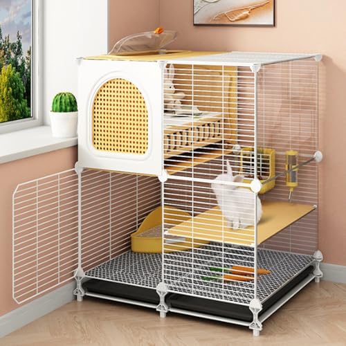 Verschlüsselter Kaninchenstall, Kaninchenkäfig, abnehmbares Haustierhaus, Laufstall, Metalldraht, Kleintiergehege, großer Übungsraum von Generisch
