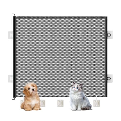 Versenkbares Pet Gate - Mesh Safety -, Platzsparende Faltendesign | Anti-Kratzer-Mesh Babybarriere, Einfache Installation Von Haustierschutz, Garage Schlafzimmer Wohnzimmer Küche Wohnung von Generisch