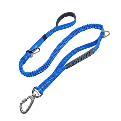 Verstellbare Hundeleine aus Nylon, reflektierend, multifunktional, einziehbar, mit Autoschnalle, Blau von Generisch