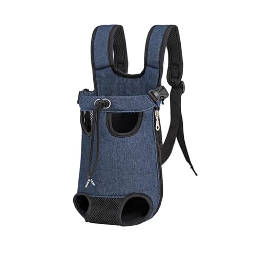 Verstellbare Katzentragetasche, Doppel-Schulter-Rucksack, tragbare Tasche, Outdoor, Reisen, Camping, Wandern, Katzentasche, Hundetasche (Denim, M-in, 3,5 kg) von Generisch