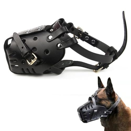 Verstellbarer Maulkorb aus Leder – stoppt Beißen, Bellen und Fressen – Trainingshilfe für große Hunde Verstellbarer Maulkorb aus Leder – stoppt Beißen, Bellen und Fressen – Trainingshilfe für große Hunde von Generisch