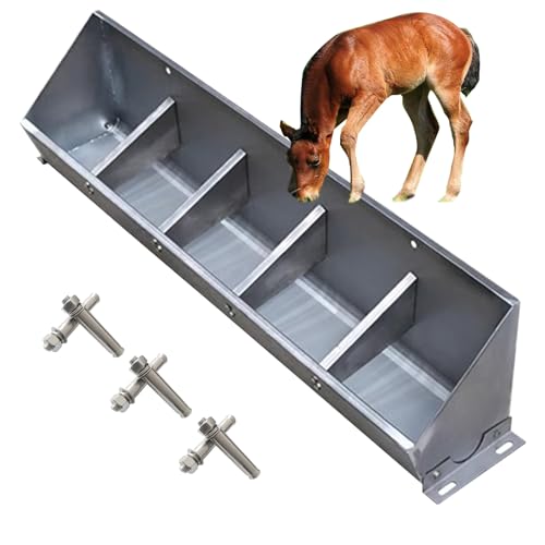 Vieh Heu Feeder und Tränke Set, Edelstahl Hängendes Design für effiziente Fütterung, Ideal für Bauernhof und Hinterhof Tierpflege von Generisch
