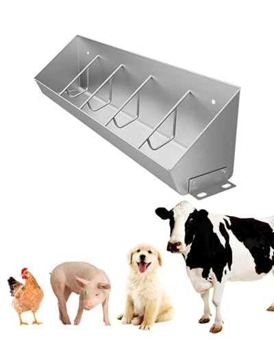 Viehfuttertrog für Schweine, Kälber, Hühner, Hunde, langlebiger Futterspender für den Außenbereich mit mehreren Futterlöchern, große Kapazität, Futterschale für den Bauernhof von Generisch