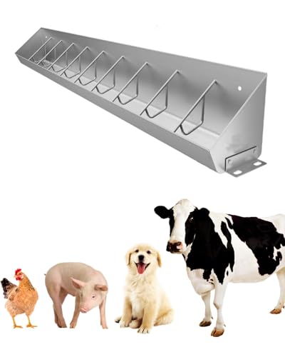 Viehfuttertrog für Schweine, Kälber, Hühner, Hunde, langlebiger Futterspender für den Außenbereich mit mehreren Futterlöchern, große Kapazität, Futterschale für den Bauernhof von Generisch