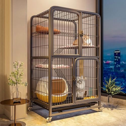 Vielseitiger Kleintierkäfig – robuster Drahtzaun für Haustiere mit Rollen, Bettleitern und Tabletts für Chinchillas, Frettchen, Kätzchen – ideal für den Innen- und Außenbereich Vielseitiger Kleintierkäfig – robuster Drahtzaun für Haustiere mit Rollen, Bettleitern und Tabletts für Chinchillas, Frettchen, Kätzchen – ideal für den Innen- und Außenbereich von Generisch