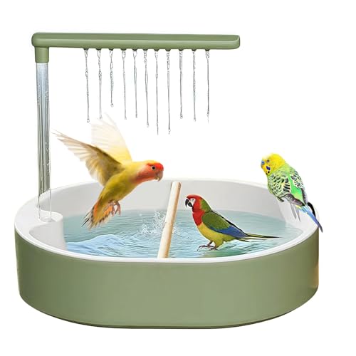Vogel Dusche | Wellensittich Vogelbad,Springbrunnen Teich Haustierzubehör Käfig Zubehör Für Nymphensittich Conure Unzertrennlicher Finken Außenbereich Innenbereich Bade Spielbereich von Generisch