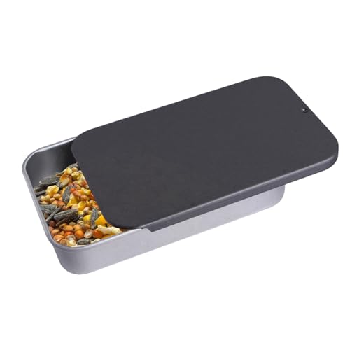 Vogel-Leckerli-Box, Vogel-Trainings-Futterglas - Handfutterspender | Futterbecher, Metallbehälter, kleines Vogelspielzeug, Leckerli-Aufbewahrung, Hand-Futterspender, Push-Pull-Abdeckung, wasserdic von Generisch