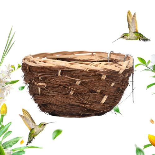 Vogel Nist Box - Vogelzelt | Natural gewebtes Nistbett für Vogelhütte | Woved Hummingbird House | Surruet Shelter für Sittiche, Capsitte, Conure, Canary, Pinson, kleine Vögel von Generisch