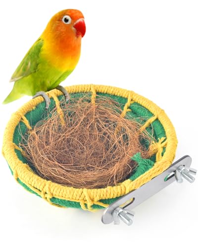 Vogel-Nistkasten, natürliche Kokosfaser, Einstreu für Wellensittiche, Nymphensittiche und kleine Vögel, ideales Bruthaus und Kuschelhütte von Generisch
