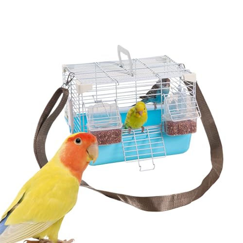 Vogel Reisekäfig,Tragbare Wellensittich-Transportbox - Mit Tragegriff & Robustes Kleintierzubehör Für Nymphensittiche, Pfirsichköpfchen Und Perlaustriche Vogel Reisekäfig,Tragbare Wellensittich-Transportbox - Mit Tragegriff & Robustes Kleintierzubehör Für Nymphensittiche, Pfirsichköpfchen Und Perlaustriche von Generisch