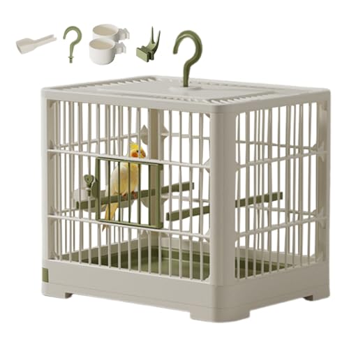 Vogel-Reisekäfig – Tragbare Vogel-Transportbox, leichte Reisebox | Abnehmbares Tablett-Hakengriff-Design, Stehstange im Inneren, ideal für Sittiche und Vogel-Reisekäfig – Tragbare Vogel-Transportbox, leichte Reisebox | Abnehmbares Tablett-Hakengriff-Design, Stehstange im Inneren, ideal für Sittiche und von Generisch