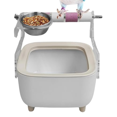 Vogel -Toilettenständer mit Eimer, Vogeltrainingsstand - Vogel -Desktop -Training Barsch - Desktop -Papageienstillstand, Soldat Klettergestell für gezielte Defäkation von Generisch