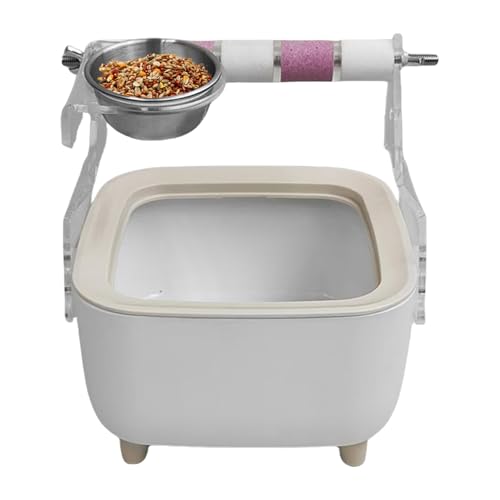 Vogel-Toilettenständer mit Eimer – Nymphensittich-Kletterstange, -Schleifstation mit Futterbecher für Papageien, Lovebird, Desktop-Sittiche, Kletterständer von Generisch